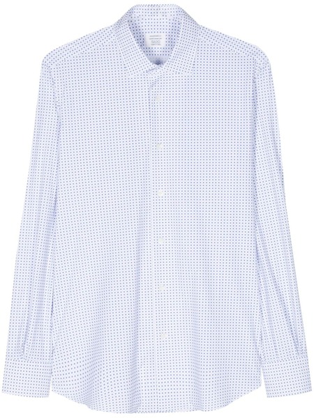  Mazzarelli Geometric-pattern Shirt - White 