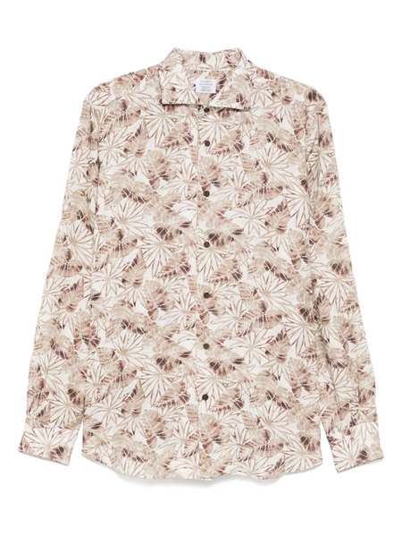  Mazzarelli Leaf-print Shirt - Neutrals 