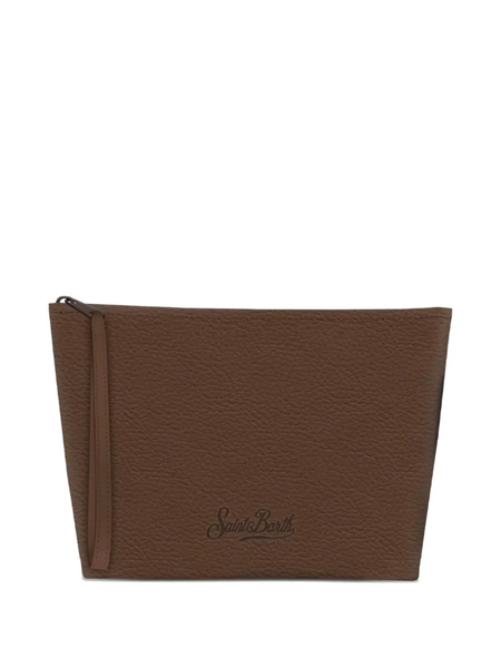  Mc2 Saint Barth Aline Grained Leather Clutch Bag - Brown 