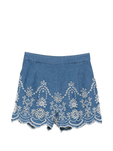  Mc2 Saint Barth Embroidered Shorts - Blue 