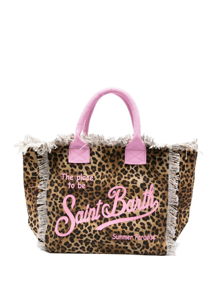  Mc2 Saint Barth Fringed Leopard-pattern Tote Bag - Brown 
