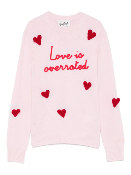  Mc2 Saint Barth Heart-embroidered Sweater - Pink 
