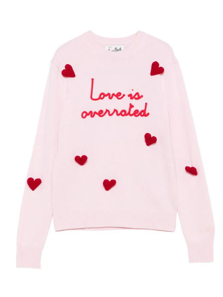  Mc2 Saint Barth Heart-embroidered Sweater - Pink 