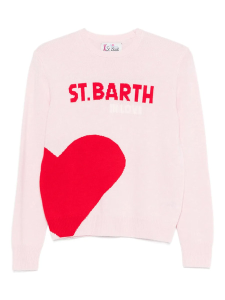  Mc2 Saint Barth Heart Graphic Jumper - Pink 