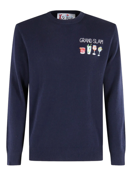  Mc2 Saint Barth Heron Graphic Sweater - Blue 