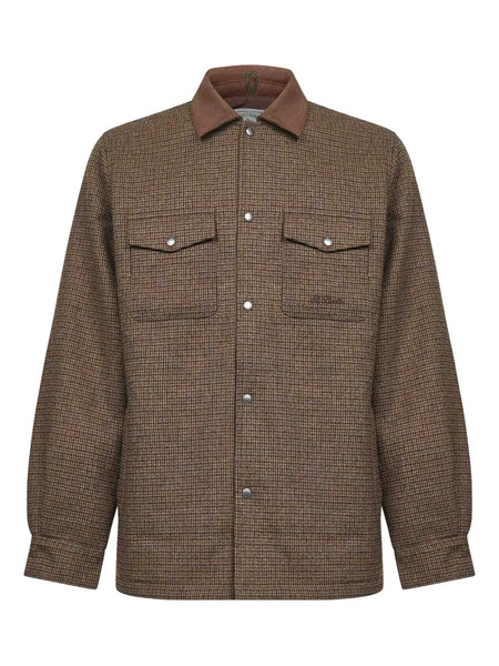  Mc2 Saint Barth Houndstooth Patch-pocket Jacket - Brown 