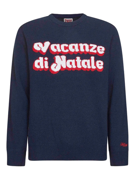  Mc2 Saint Barth Jacquard Long-sleeved Sweater - Blue 