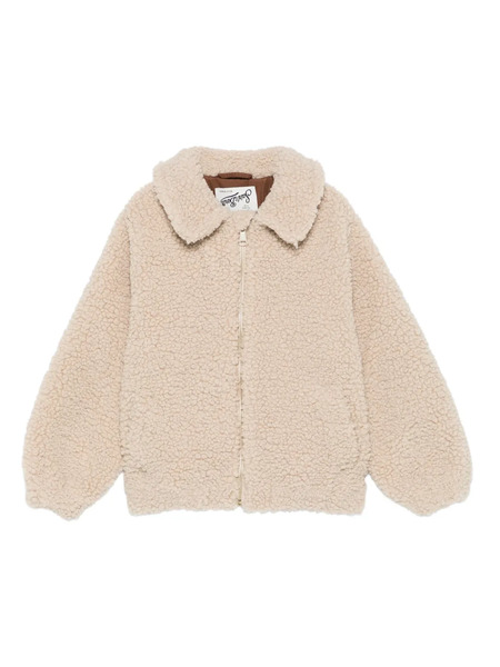  Mc2 Saint Barth Kids Abel Jr Teddy Collared Zip Jacket - Neutrals 