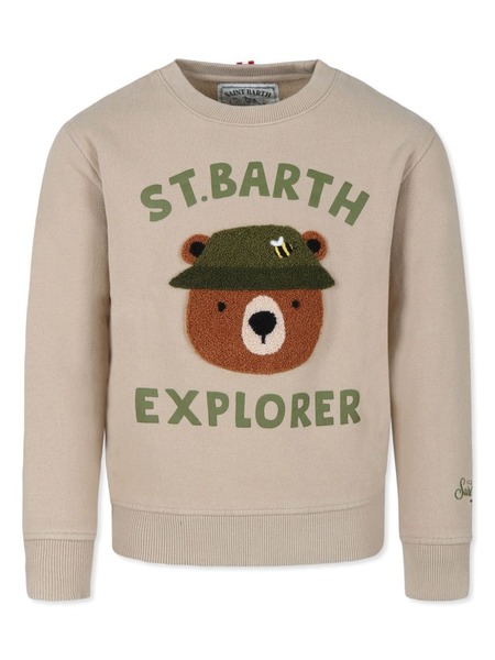  Mc2 Saint Barth Kids Appliquéd Sweatshirt - Neutrals 