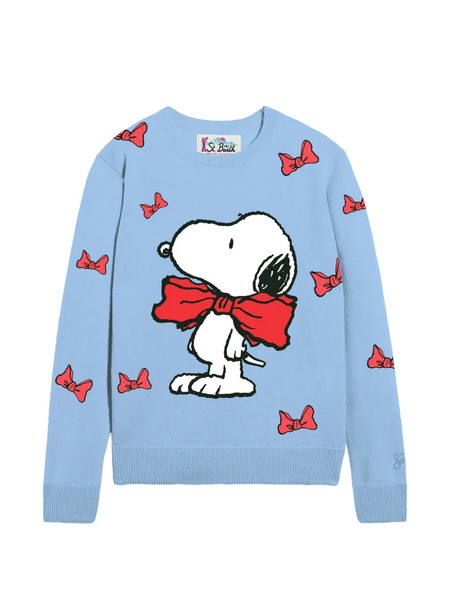  Mc2 Saint Barth Kids Bow Graphic Snoopy Top - Blue 