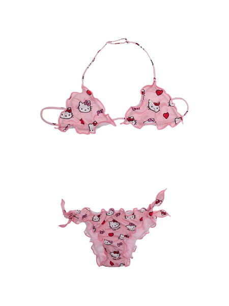  Mc2 Saint Barth Kids Hello Kitty Patterned Bikini - Pink 