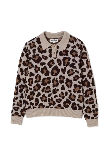  Mc2 Saint Barth Kids Leopard Print Polo Top - Neutrals 