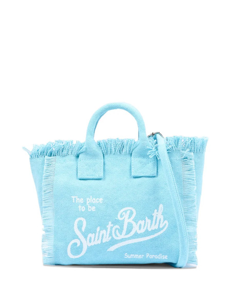  Mc2 Saint Barth Kids Mini Vanity Fringed Beach Bag - Blue 