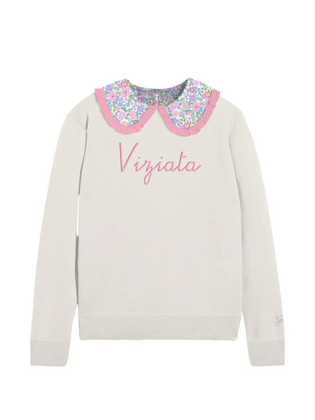  Mc2 Saint Barth Kids Ruffled Floral Top - Neutrals 