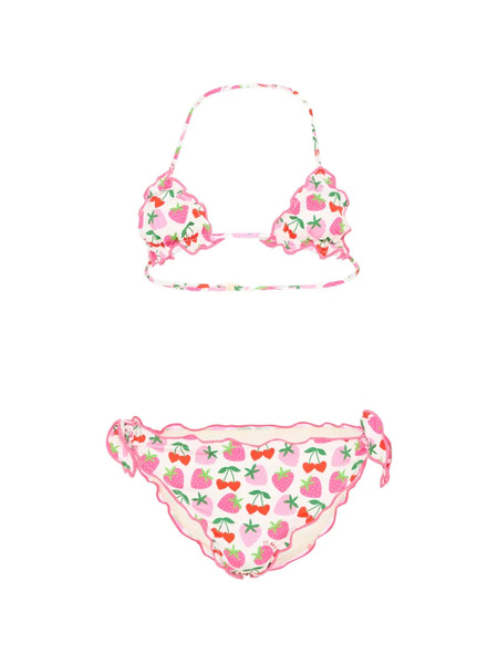  Mc2 Saint Barth Kids Ruffled Printed Bikini - Neutrals 