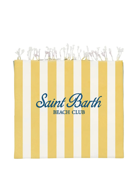  Mc2 Saint Barth Kids Striped Beach Towel - Yellow 