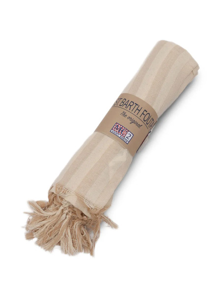  Mc2 Saint Barth Kids Striped Fringed Beach Towel - Neutrals 