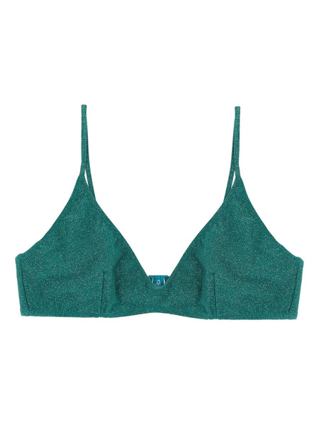  Mc2 Saint Barth Paloma Lurex Triangle Bikini Top - Green 