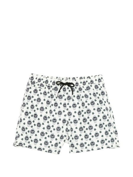  Mc2 Saint Barth Patterned Drawstring Swim Shorts - Neutrals 