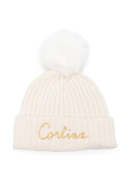  Mc2 Saint Barth Pompom Embroidered Hat - Neutrals 