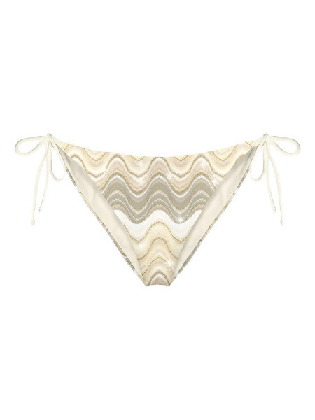  Mc2 Saint Barth Sadie Marielle Wave-pattern Bikini Bottom - Neutrals 