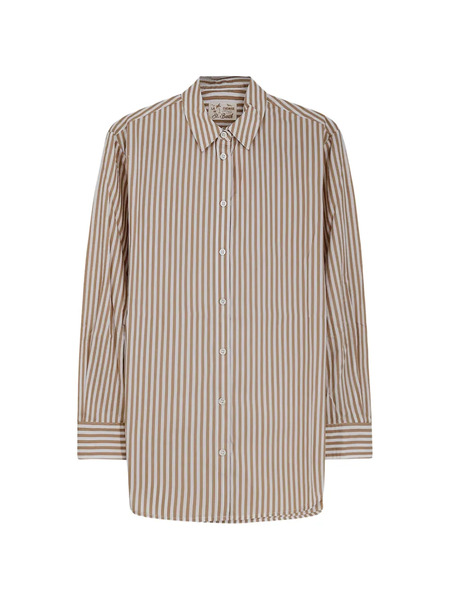  Mc2 Saint Barth Striped Logo Embroid Shirt - Neutrals 