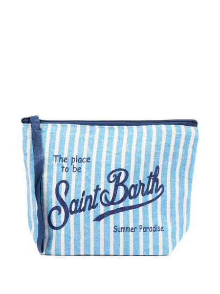 Mc2 Saint Barth Striped-pattern Pouch - Blue 