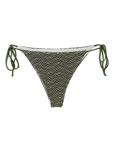  Mc2 Saint Barth Textured Tie-side Bikini Bottom - Green 