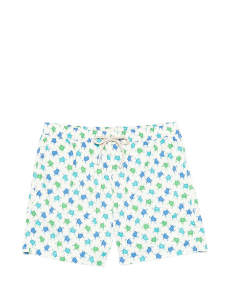  Mc2 Saint Barth Turtle-print Swim Shorts - Neutrals 