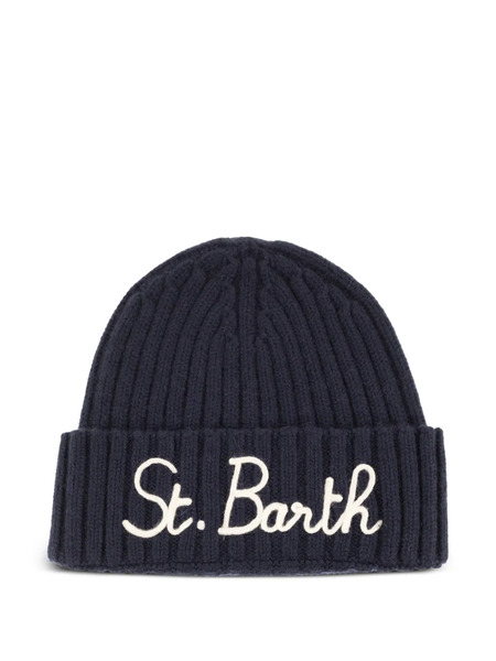  Mc2 Saint Barth Wengen Ribbed Beanie Hat - Blue 