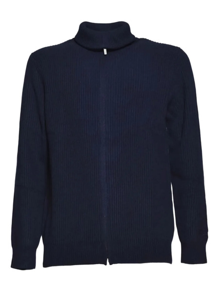  Mc2 Saint Barth Zip Ribbed Cardigan - Blue 