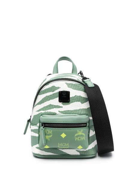  Mcm Animal-print Leather Backpack - Green 