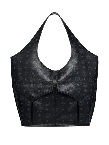 Mcm Aren Mama Visetos-pattern Tote Bag - Black 