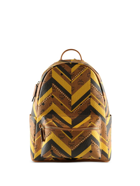  Mcm Chevron-print Backpack - Brown 