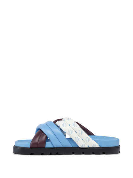  Mcm Criss-cross Logo Sandals - Blue 