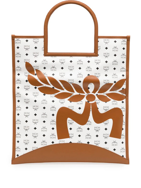  Mcm Extra-large Aren Mega Laurel Visetos Tote Bag - White 