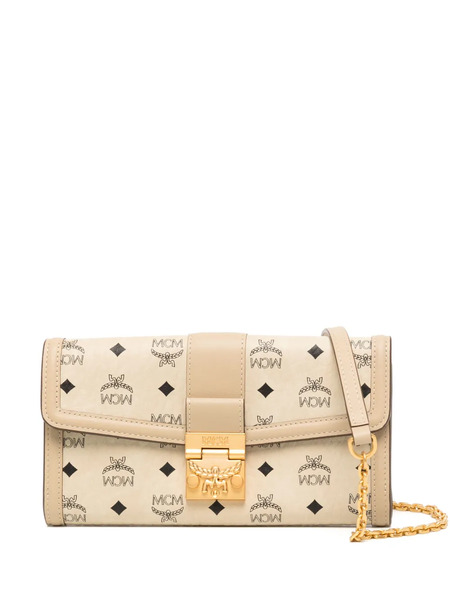  Mcm Large Tracy Monogram-pattern Wallet - Neutrals 