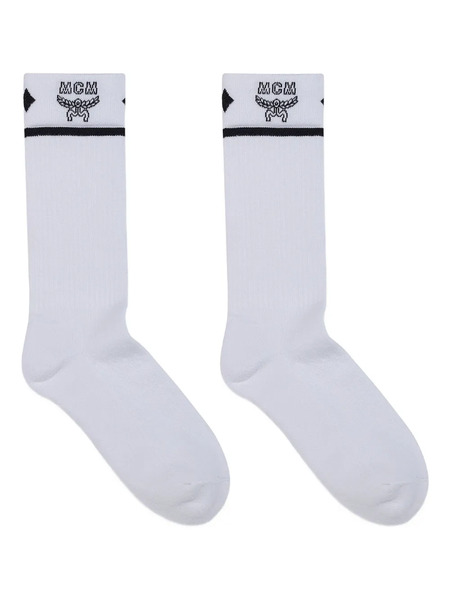  Mcm Logo-jacquard Socks - White 