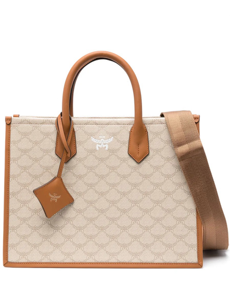  Mcm Medium Himmel Lauretos Tote Bag - Neutrals 
