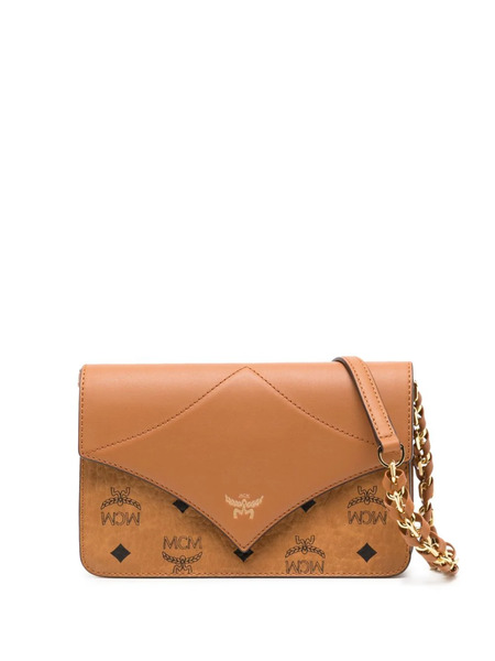  Mcm Mini Diamond Visetos-print Leather Shoulder Bag - Brown 