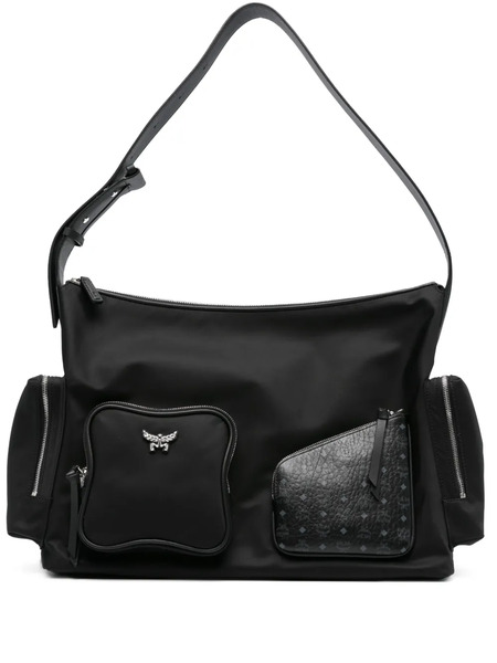  Mcm Monogram-pattern Shoulder Bag - Black 