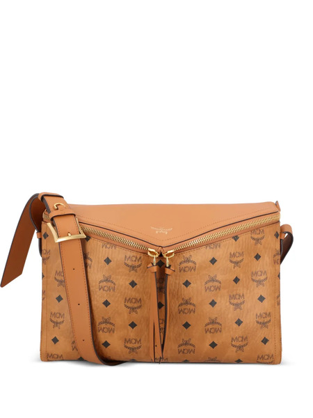  Mcm Pre-owned Diamant 3d Leather Shoulder Bag - Brown 