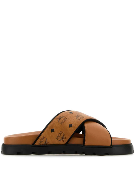  Mcm Printed Sandals - Brown 