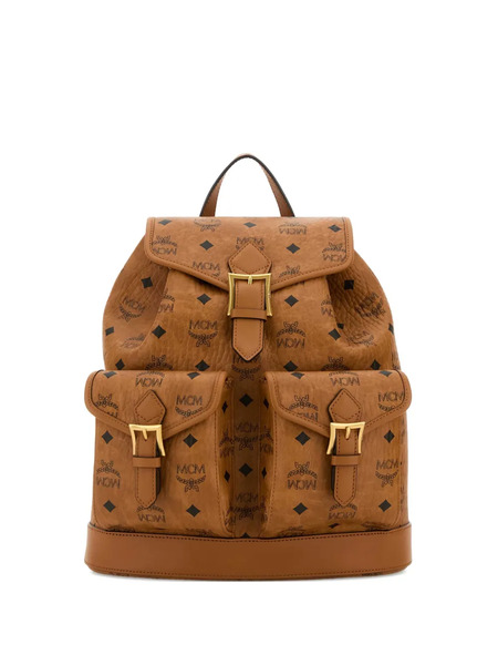  Mcm Small Aren Monogram-print Backpack - Brown 