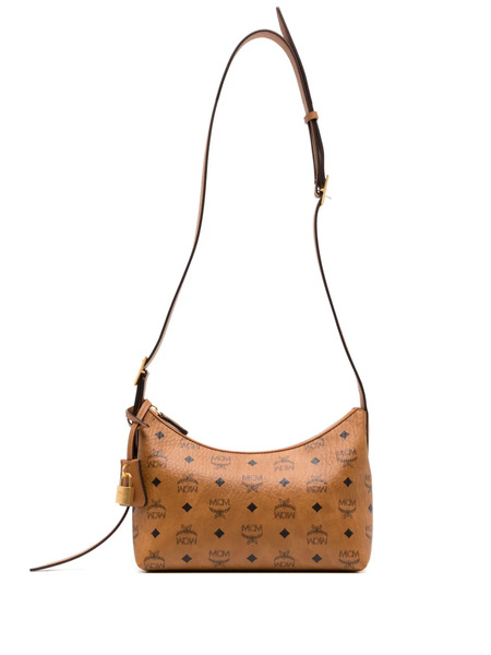  Mcm Small Aren Visetos Shoulder Bag - Brown 