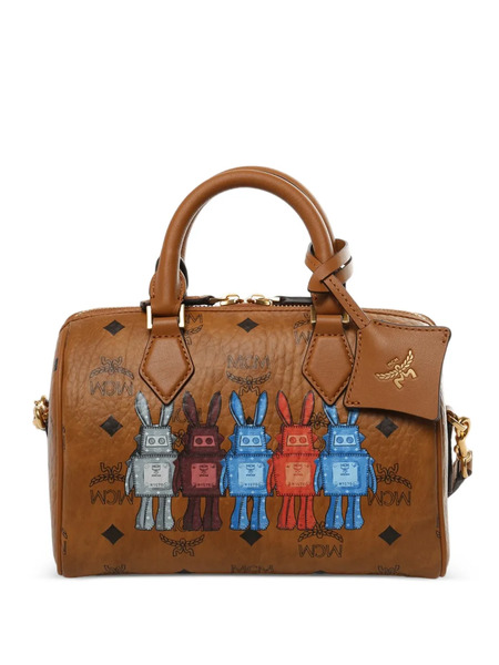  Mcm Small Ella Vi Boston Top Handle Tote Bag - Brown 