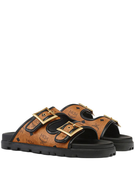  Mcm Visetos-canvas Sandals - Brown 