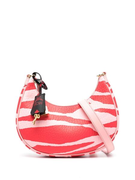  Mcm Zebra-print Leather Shoulder Bag - Pink 