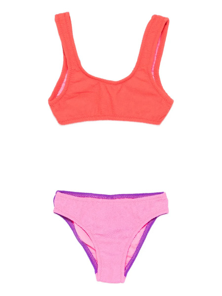  Me Fui Textured Two-tone Bikini 