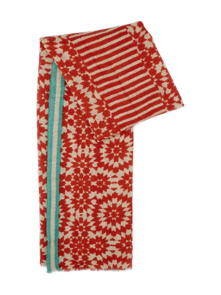  Me & K Geometric-pattern Cashmere Scarf - Red 